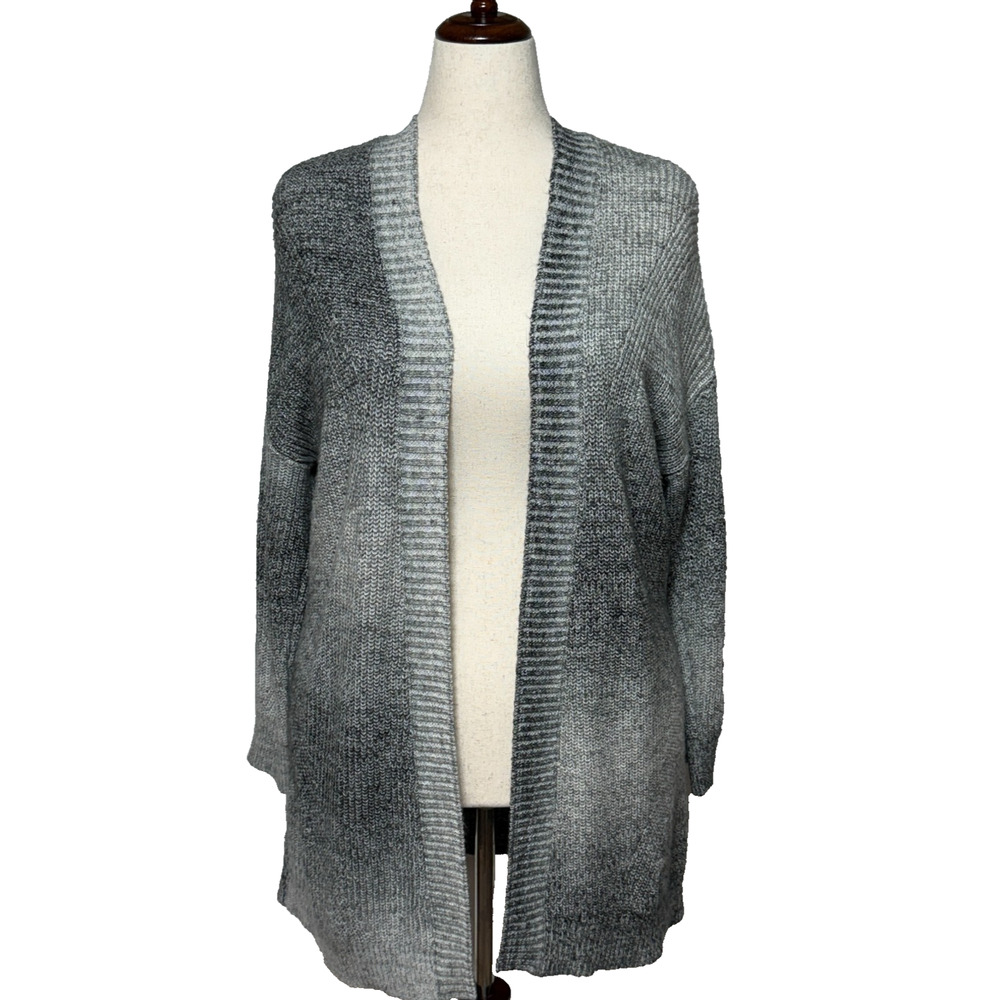 Torrid Cardigan Womens 1X Gray Chunky Knit Open Front Long Line‎ Career Sweater
